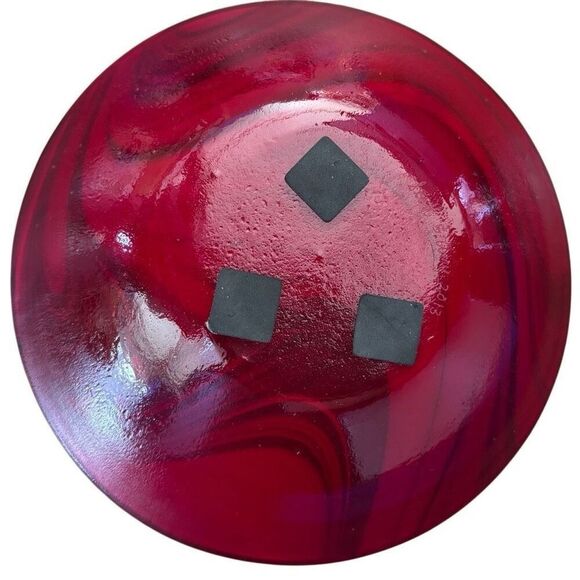 Hand Made Fused Glass Red & White 10” Bowl - Picture 4 of 5